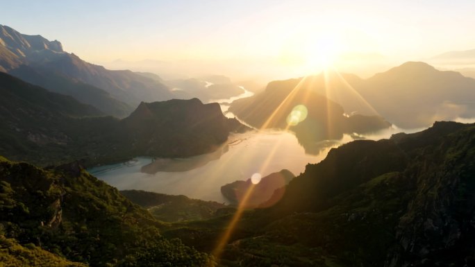 山川湖海丁达尔日出夕阳大美山河