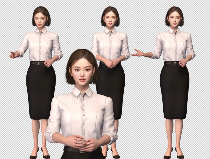 3d美女主持人讲解动画1分钟 正装mov