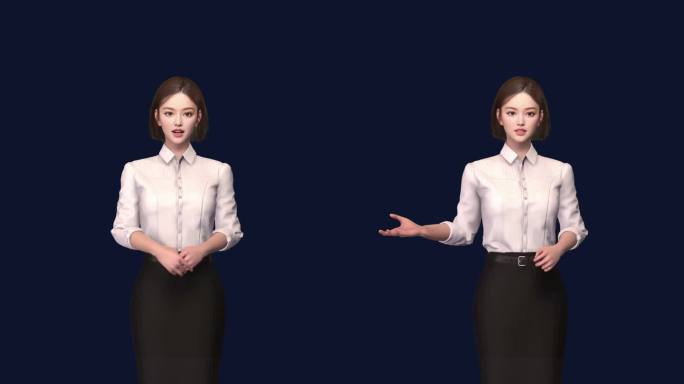 3d美女主持人讲解动画1分钟 正装mov