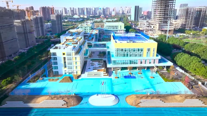 上海嘉定实验学校嘉定新城分校航拍