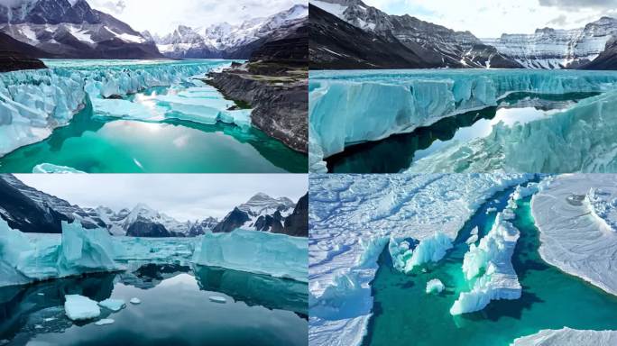 冰河流动后的沟壑和冰湖