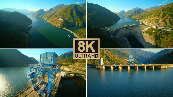 【悟3】攀枝花市二滩水电站航拍8k素材