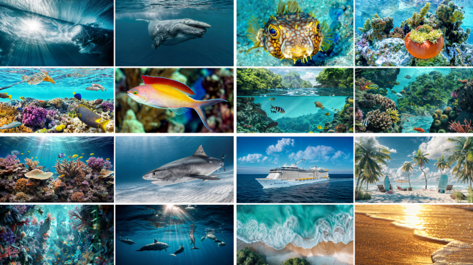 海洋生物海底世界大海海浪