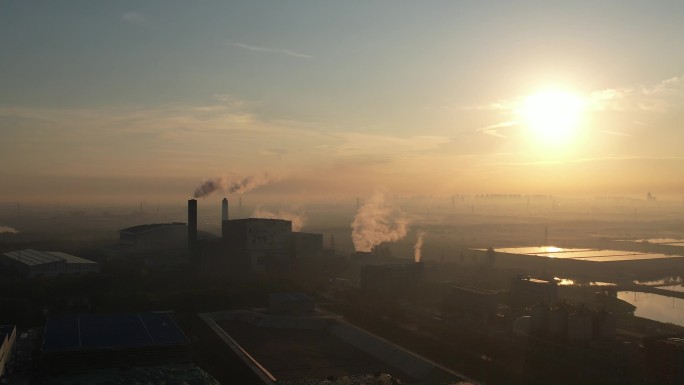 夕阳下的工厂 氛围感空镜