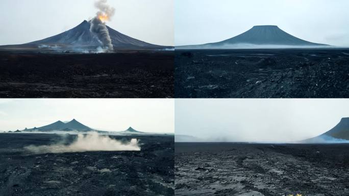 火山爆发后的火山灰平原