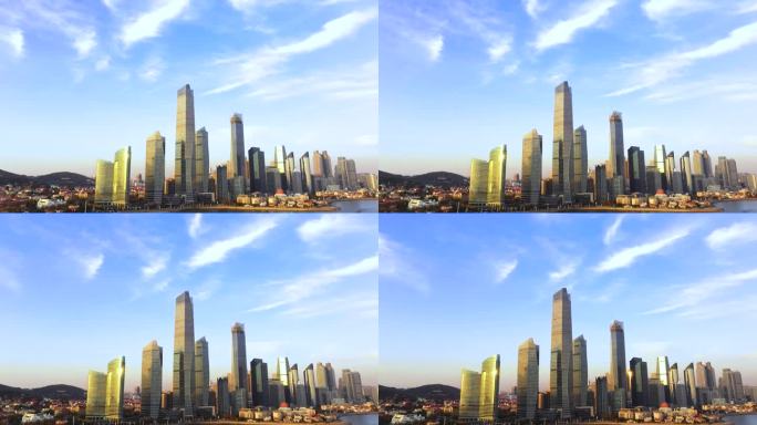 4K青岛海天中心航拍延时