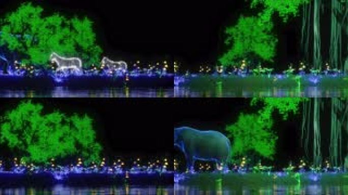 奇幻森林动物黑背景版