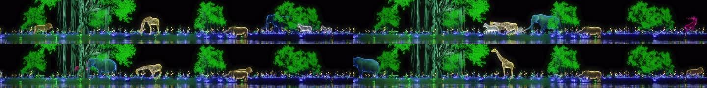 奇幻森林动物黑背景版