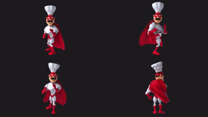 有趣的3D卡通超级英雄战斗（带透明通道）