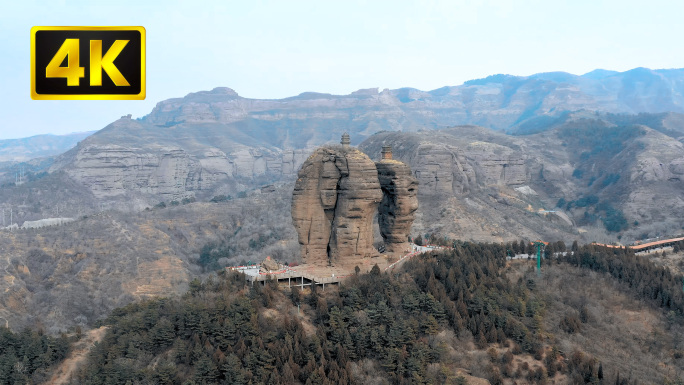 4K河北承德双塔山 辽代古石塔航拍