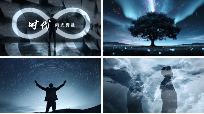 快剪片头快闪宣传科技开场时间时钟梦想概念