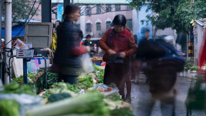 市场摊位延时