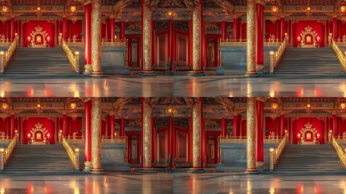 皇帝议政宫殿情景舞台背景