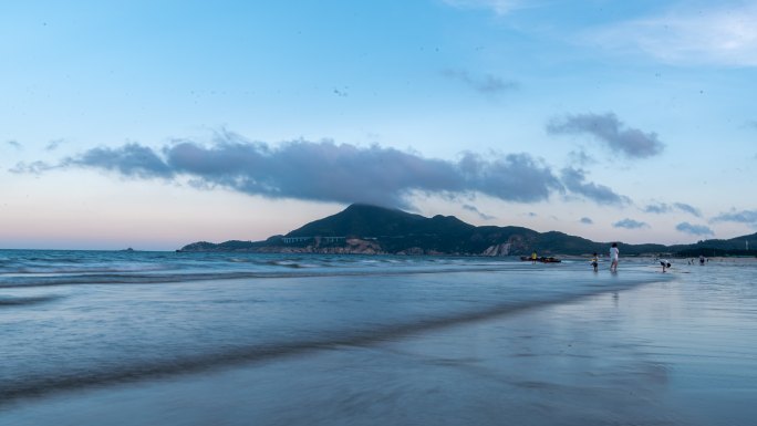 东山岛金銮湾海面苏峰山延时