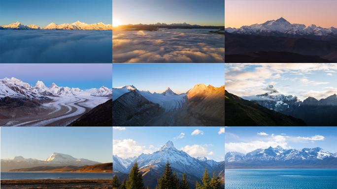 中国雪山日照金山合集-实拍