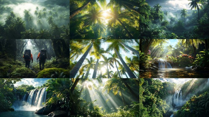热带雨林 原始森林 丁达尔光