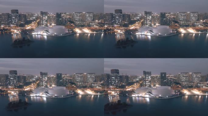 金沙湖大剧院夜景航拍