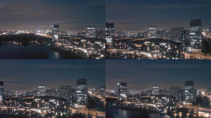 金沙湖大剧院夜景航拍