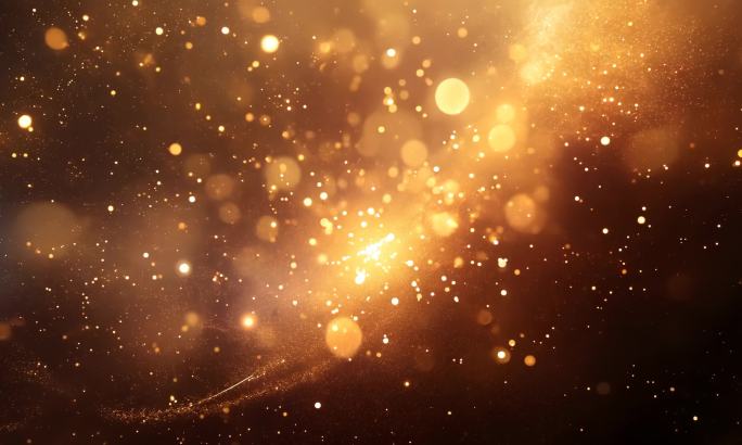 【4K高清】光点光斑节日氛围场景背景金色