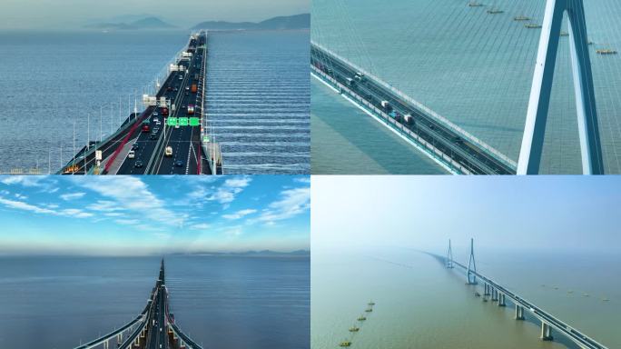 浙江舟山金塘大桥车流穿梭