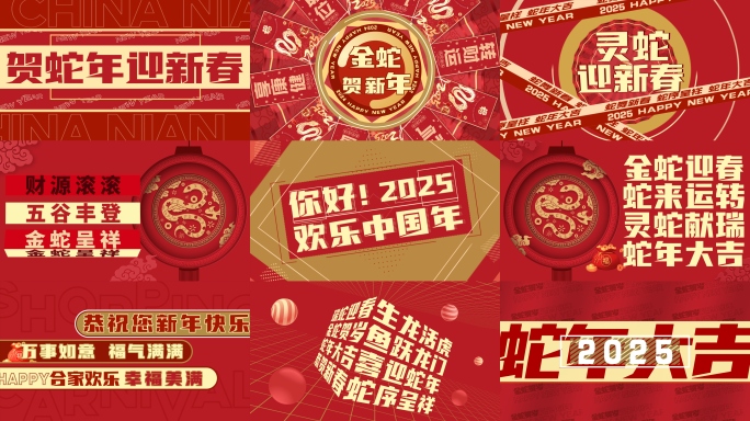 2025 蛇年创意新年快闪AE模板01