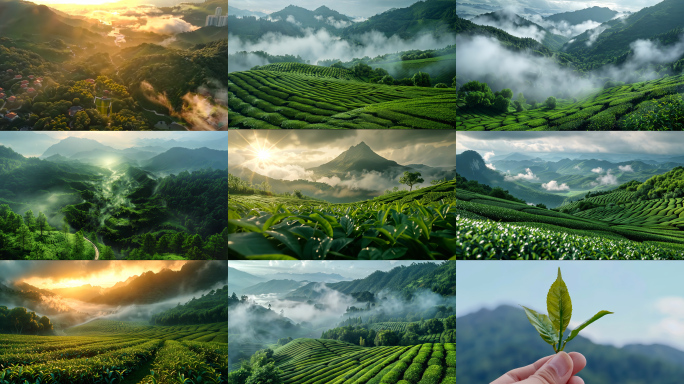 茶山春茶茶园茶叶茶绿茶采茶