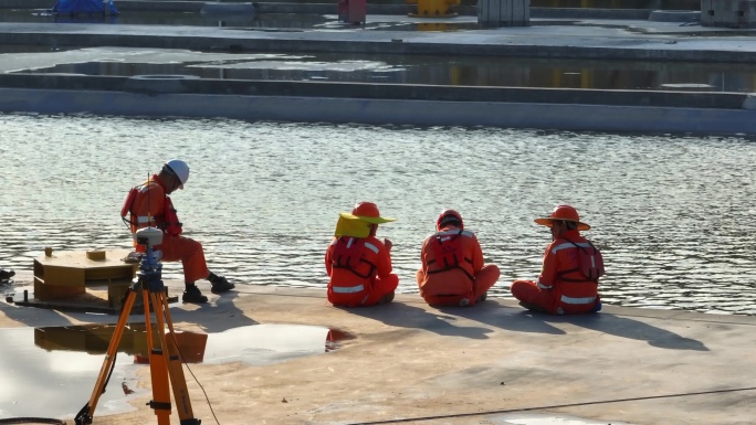 工人形象背影剪影实拍4K