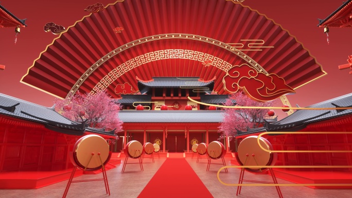 蛇年新年2025视频模版AE+C4D