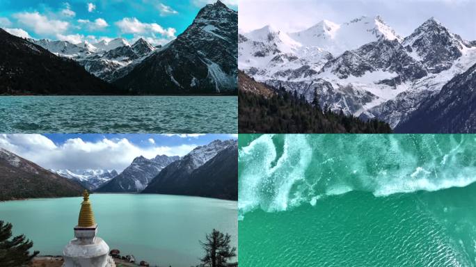 雀儿山+玉隆拉措（新路海）航拍延时风光