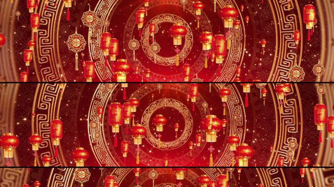 8k新年喜庆红灯笼节日庆祝背景