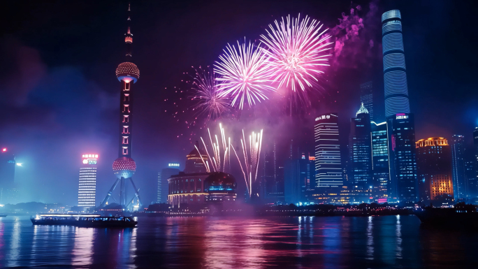 喜庆新年跨年元旦烟花秀爆竹合集