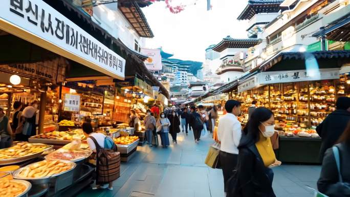 釜山国际市场：购物天堂，地道风情。