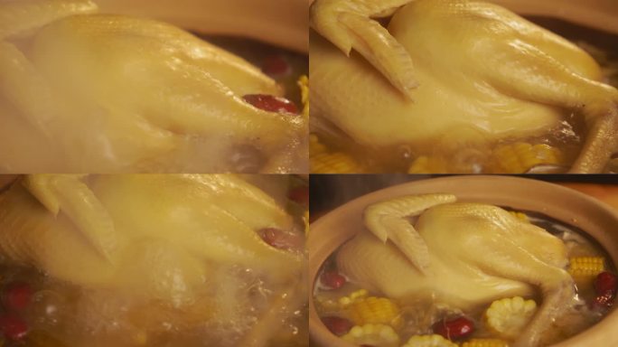 炖鸡汤煲汤熬汤白切鸡三黄鸡