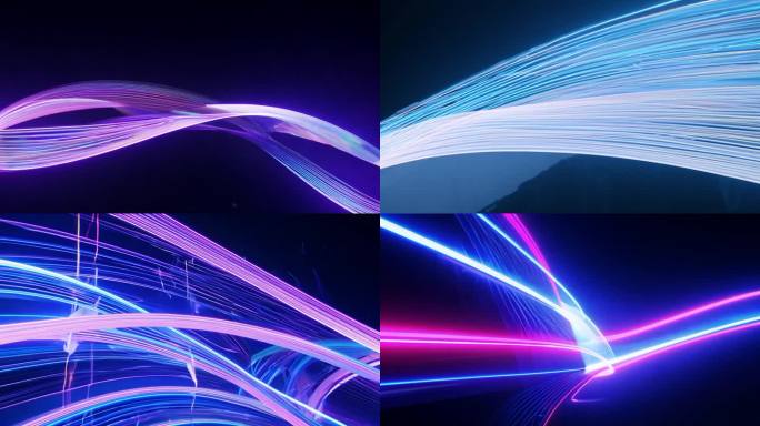 激光柱阵列在画面中呈现弯曲效果