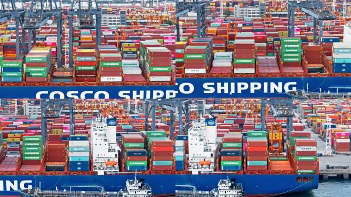 深圳盐田港集装箱码头港口航拍