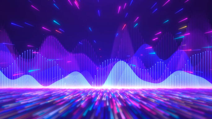 赛博朋克动感节奏炫彩霓虹粒子背景