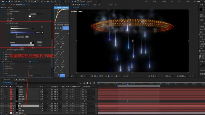 AE模板浏阳圆环烟花元旦新年跨年晚会年会
