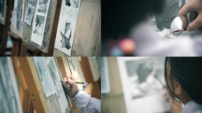 画室画素描特写合集4K