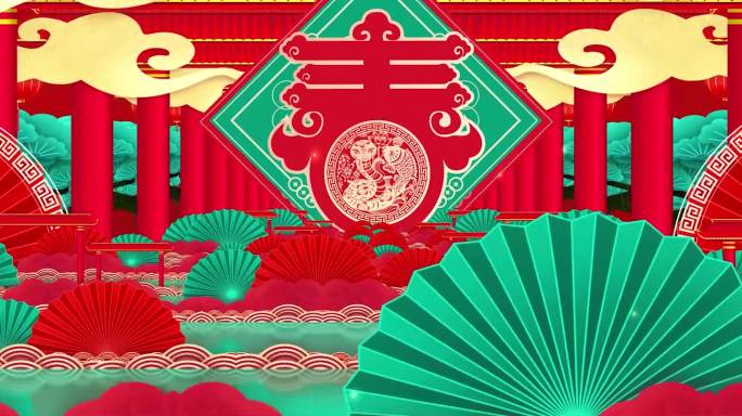 vj-30-3 大气春节新年春晚开场舞