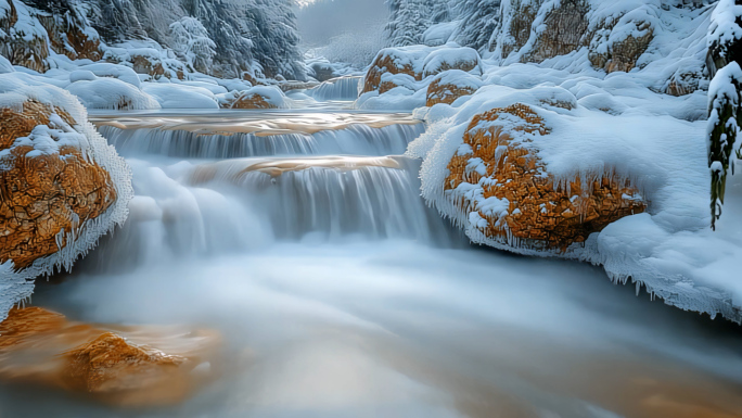 冬季河流雪景