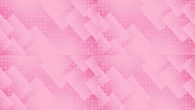 品红色方块图案出现和消失，现代设计可循环的几何背景。