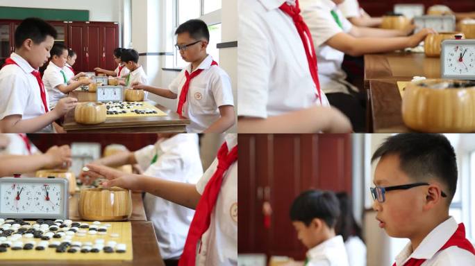 小学生下围棋 围棋课 比赛 特写 棋局