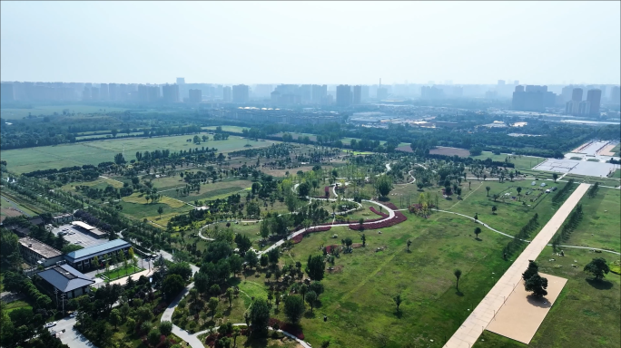 航拍西安市汉长安城未央宫国家考古遗址公园