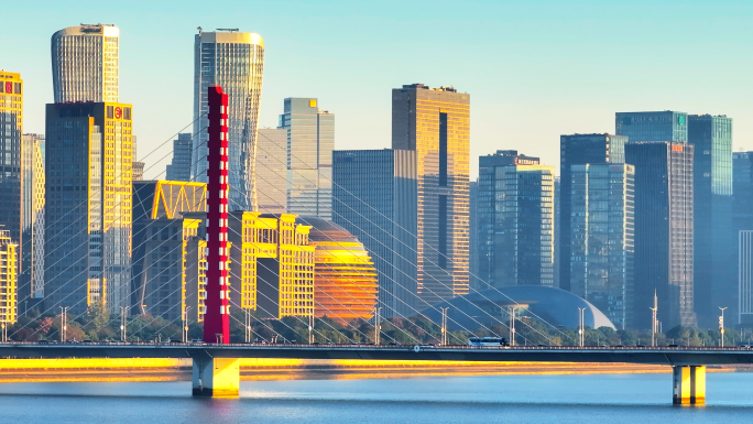 杭州城市地标空镜