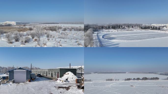 雪原 壮阔 碧海 蓝天 原生视频 冬天
