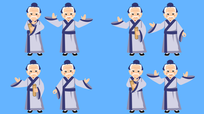 古风卡通老者AE模板