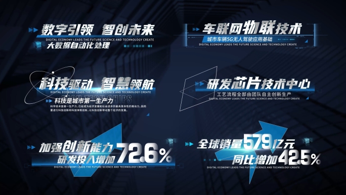 高级感科技企业文字数据字幕条