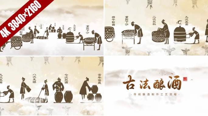 4K高清传统古法酿酒工艺流程高清无插件