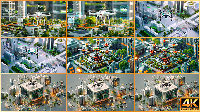 三维行业无人机应用蓝图 航拍 测绘 运输