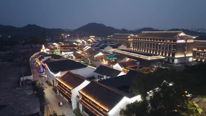 宁波慈城古镇夜景航拍4k高清